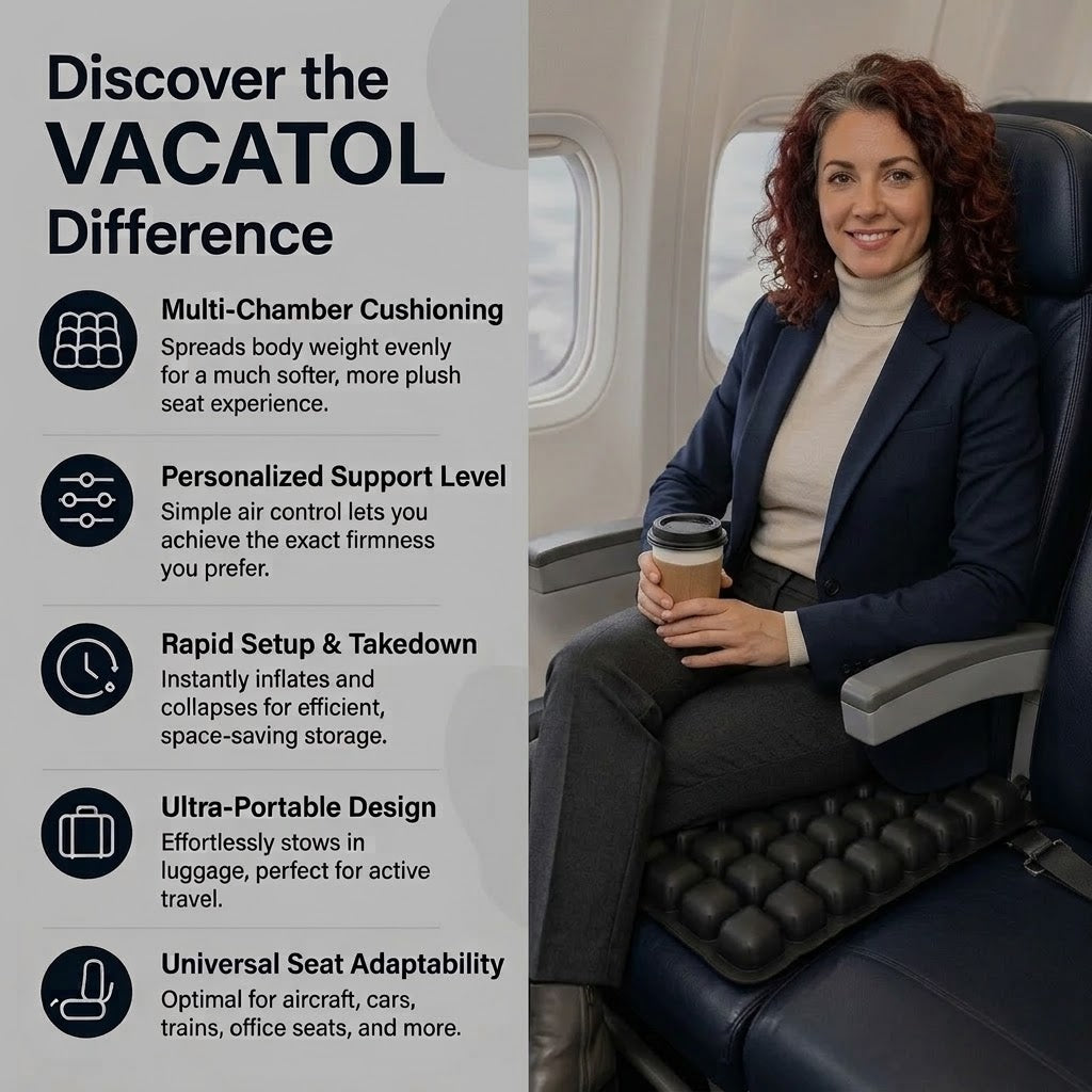 VACATOL Ergonomic Travel Cushion