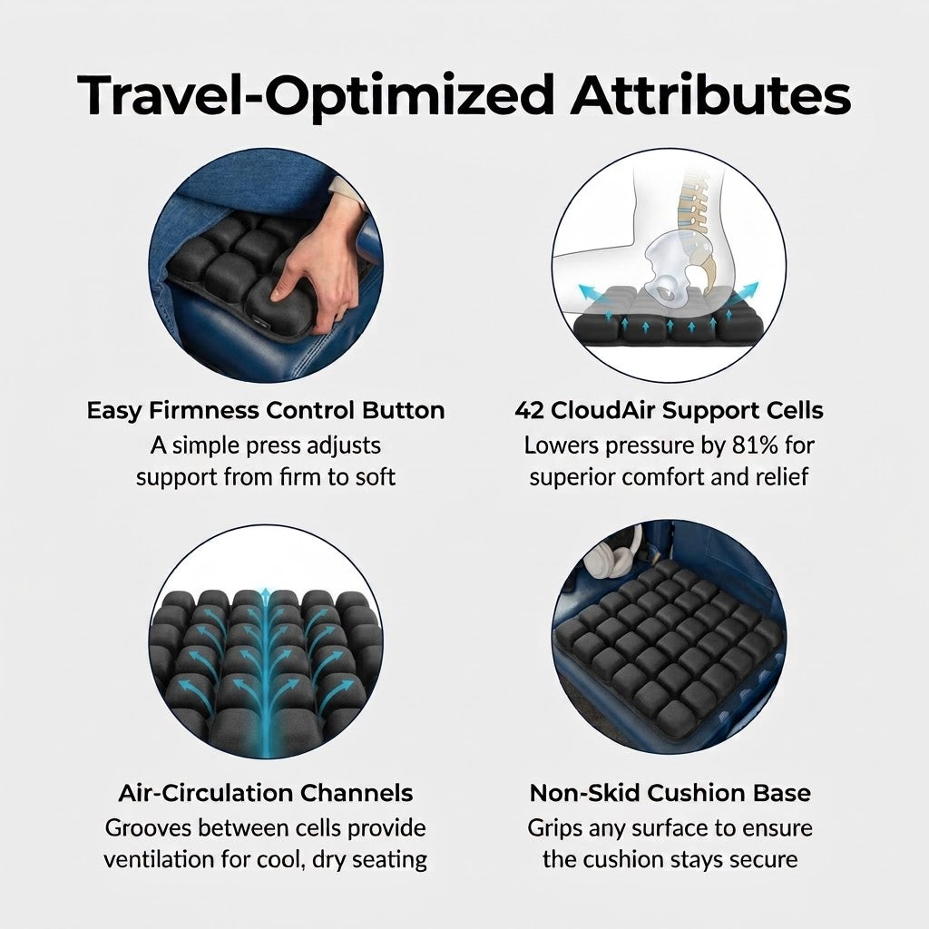 VACATOL Ergonomic Travel Cushion